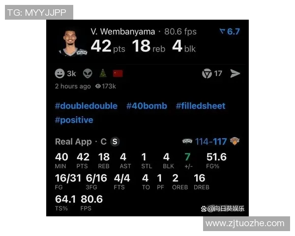 文班亚马跃居马刺得分榜第43名！超越前辈怀特创里程碑